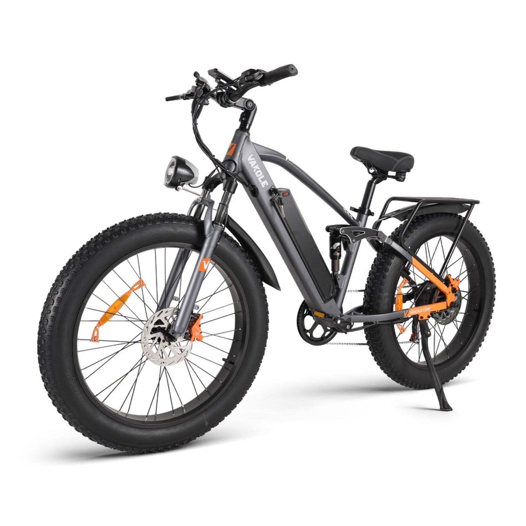 Vakole CO26 750W 26" Fat Bike 768Wh Full Suspension E-Mountain Bike 48V 16Ah Battery