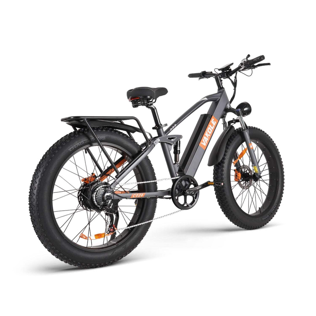 Vakole CO26 750W 26" Fat Bike 768Wh Full Suspension E-Mountain Bike 48V 16Ah Battery