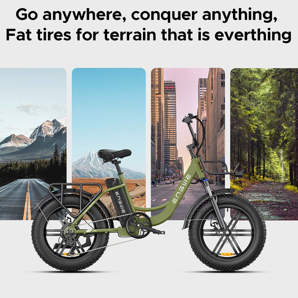 Engwe L20 250W 20" Step-through Electric Bike 13Ah Fat E-Bike [Pre-order] - Buybestgear