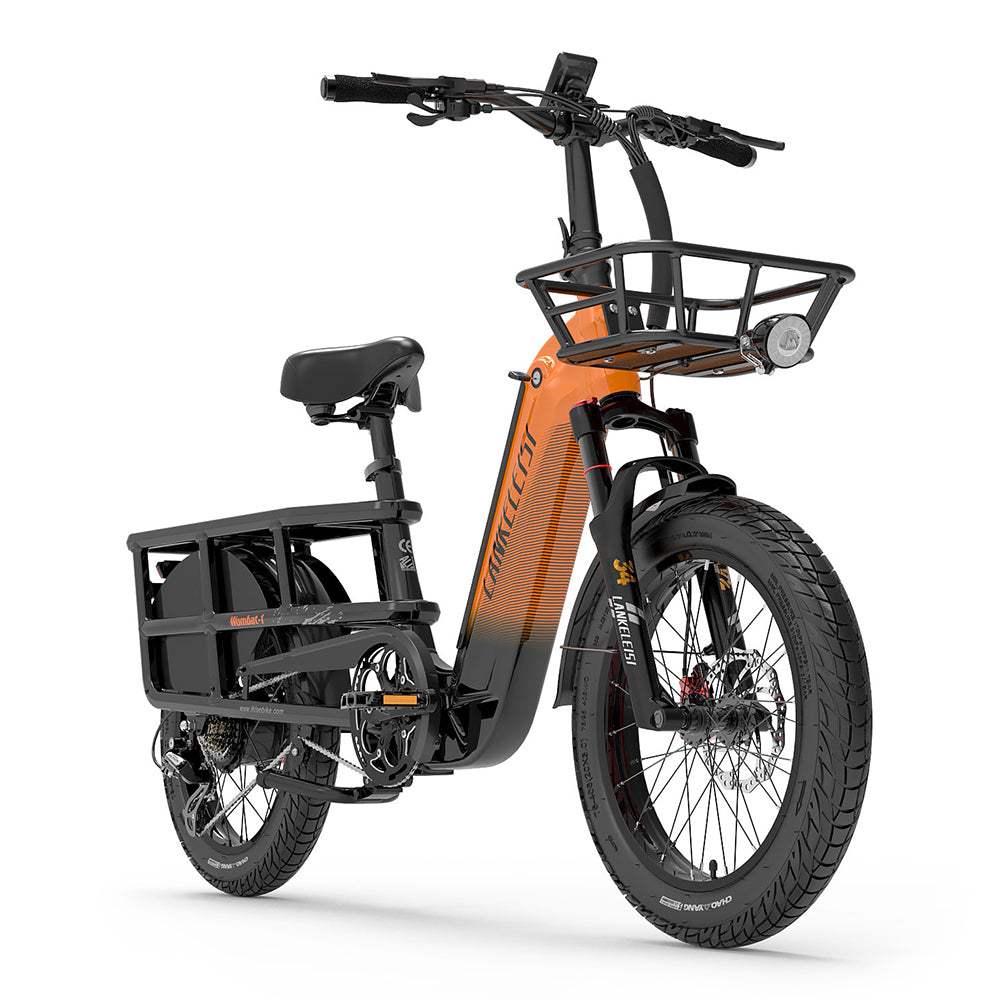 Lankeleisi Wombat-1 1000W 20" Electric Bike 960Wh Longtail Cargo E-Bike With Torque Sensor 48V 20Ah Battery