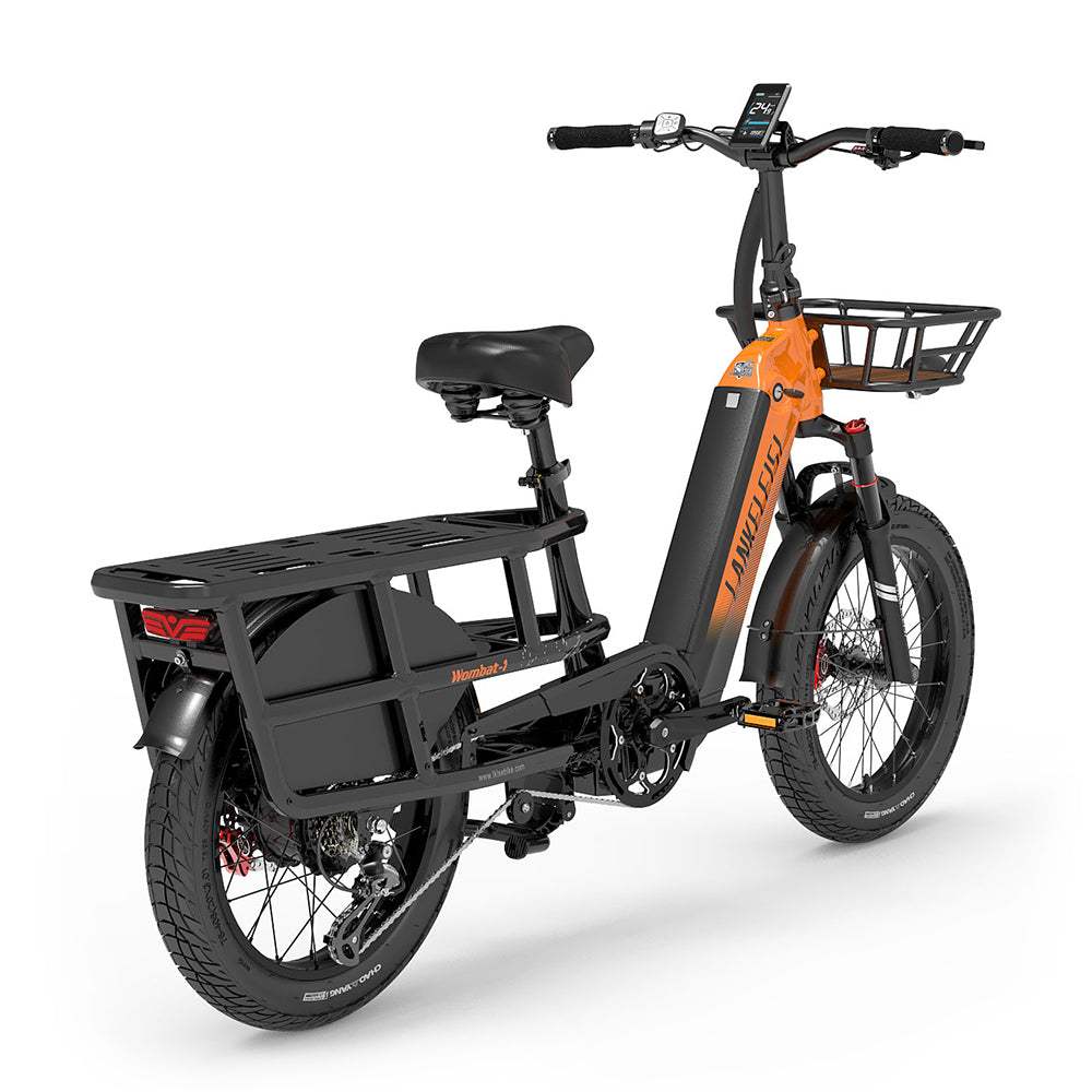 Lankeleisi Wombat-1 1000W 20" Electric Bike 960Wh Longtail Cargo E-Bike With Torque Sensor 48V 20Ah Battery