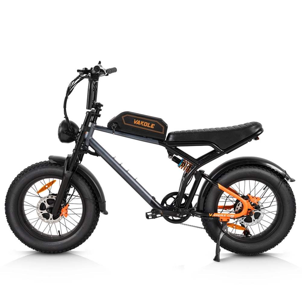 Vakole Q20 MAX 750W*2 Dual Motor 20" Fat Bike 960Wh Full Suspension E-Mountain Bike 48V 20Ah Battery