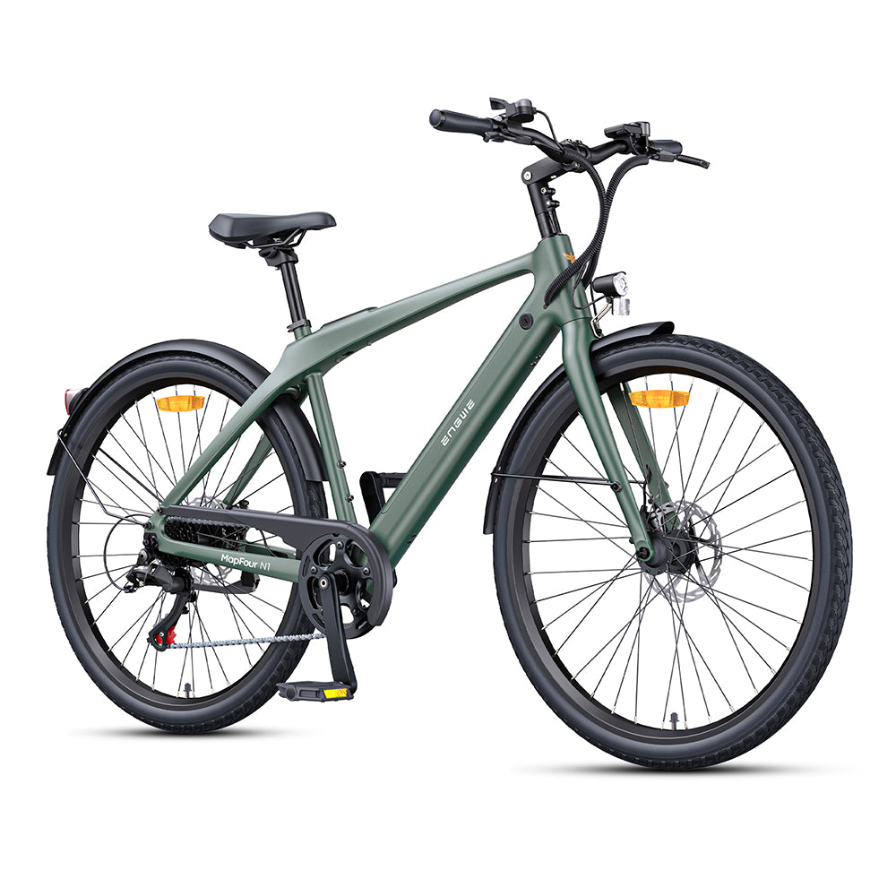 Engwe MapFour N1 Air 250W 700*38C Carbon Fiber Stads E-Bike 360Wh Stads Elektrische Fiets Met Koppelingssensor 36V 10Ah Batterij