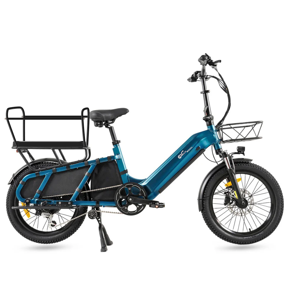 CMACEWHEEL HQ20 500W 20" Bicicletta Elettrica 960Wh Longtail Cargo E-Bike con Sensore di Coppia