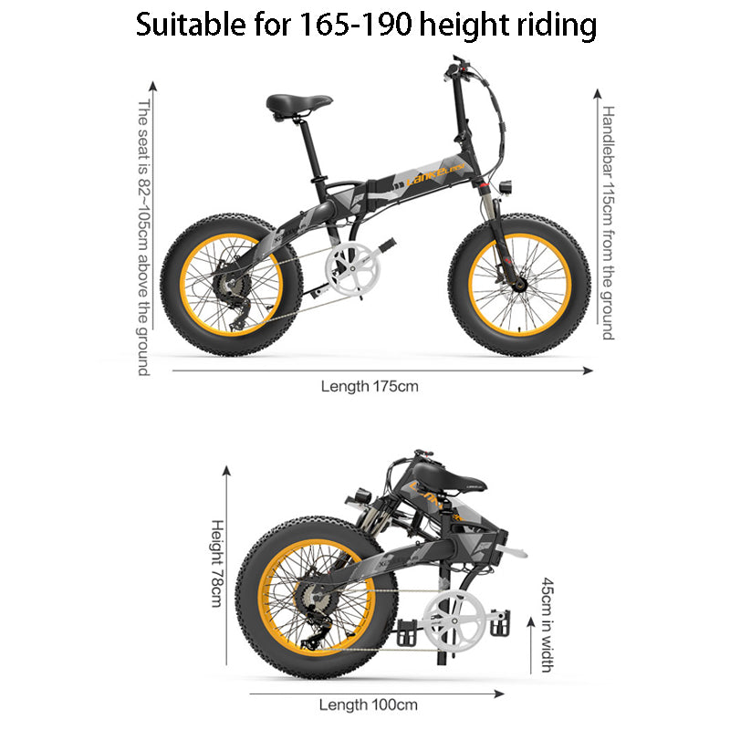 Lankeleisi X2000 Plus 1000W 20" Fat Bike kokoontaittuva E-maastopyörä 12.8Ah 30km/h 100km