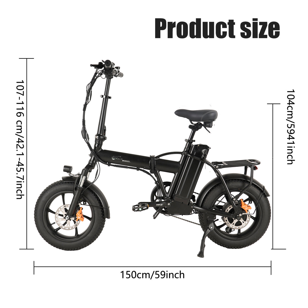 CMACEWHEEL AC16 350W 16" Bicicleta eléctrica plegable City E-bike 18Ah