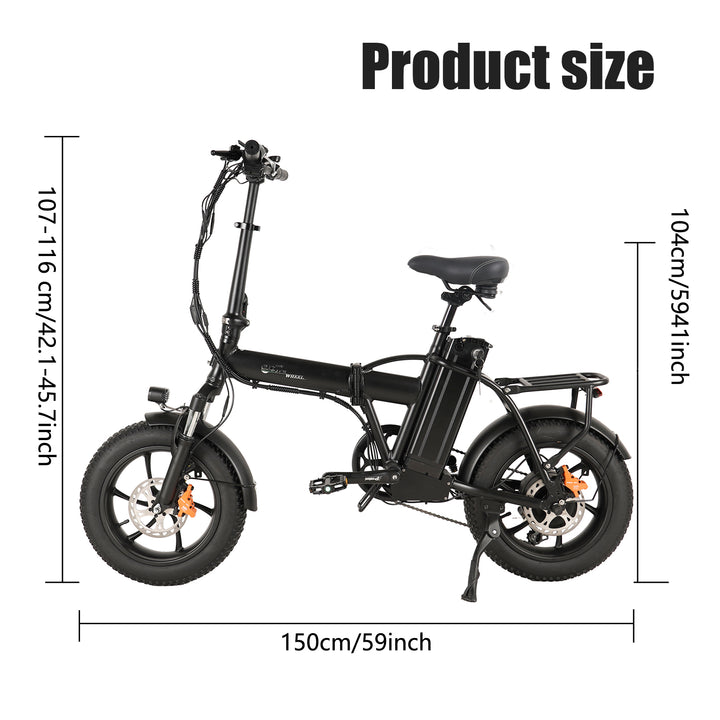 CMACEWHEEL AC16 350W 16" Foldable Electric Bike City 864Wh Trekking Bike 48V 18Ah Battery