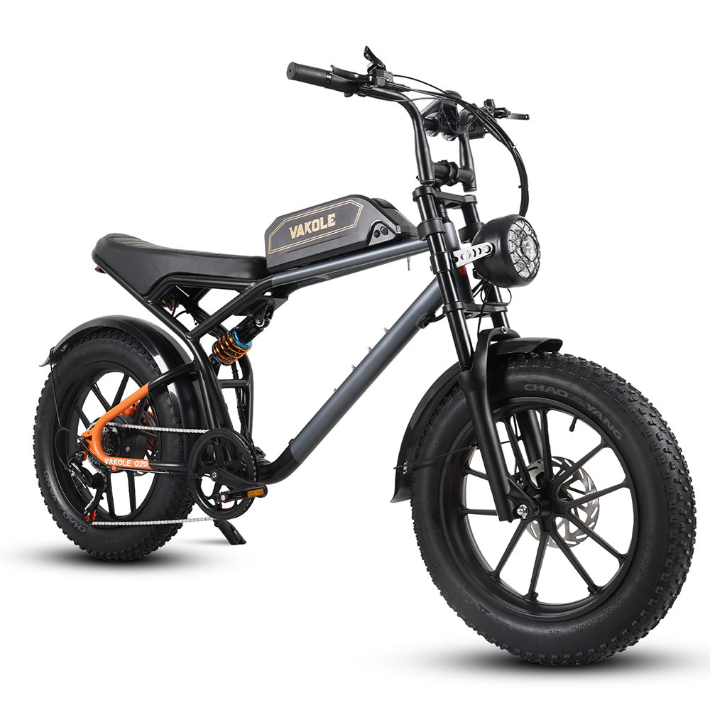 Vakole Q20 MAX 750W*2 Dubbele Motor 20" Fatbike E-Mountainbike Fully met 20 Ah Samsung Accu E-MTB