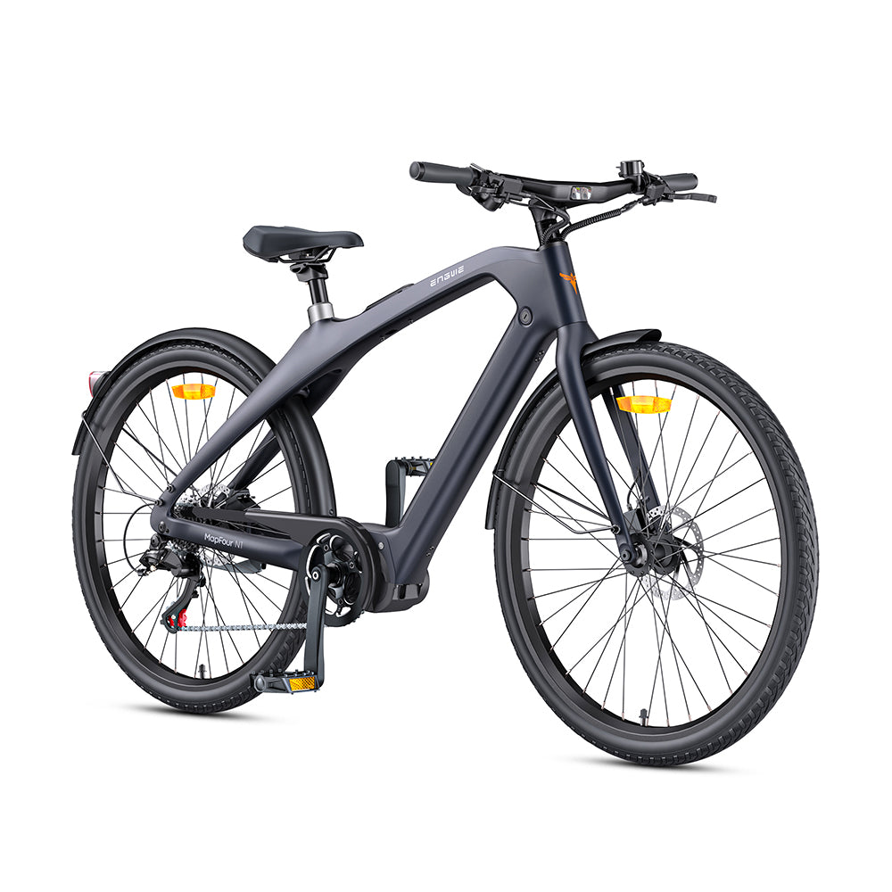 Engwe MapFour N1 PRO 250W Middenmotor 700*42C Carbon Fiber Stads E-bike 360Wh Stads Elektrische Fiets Ondersteuning App