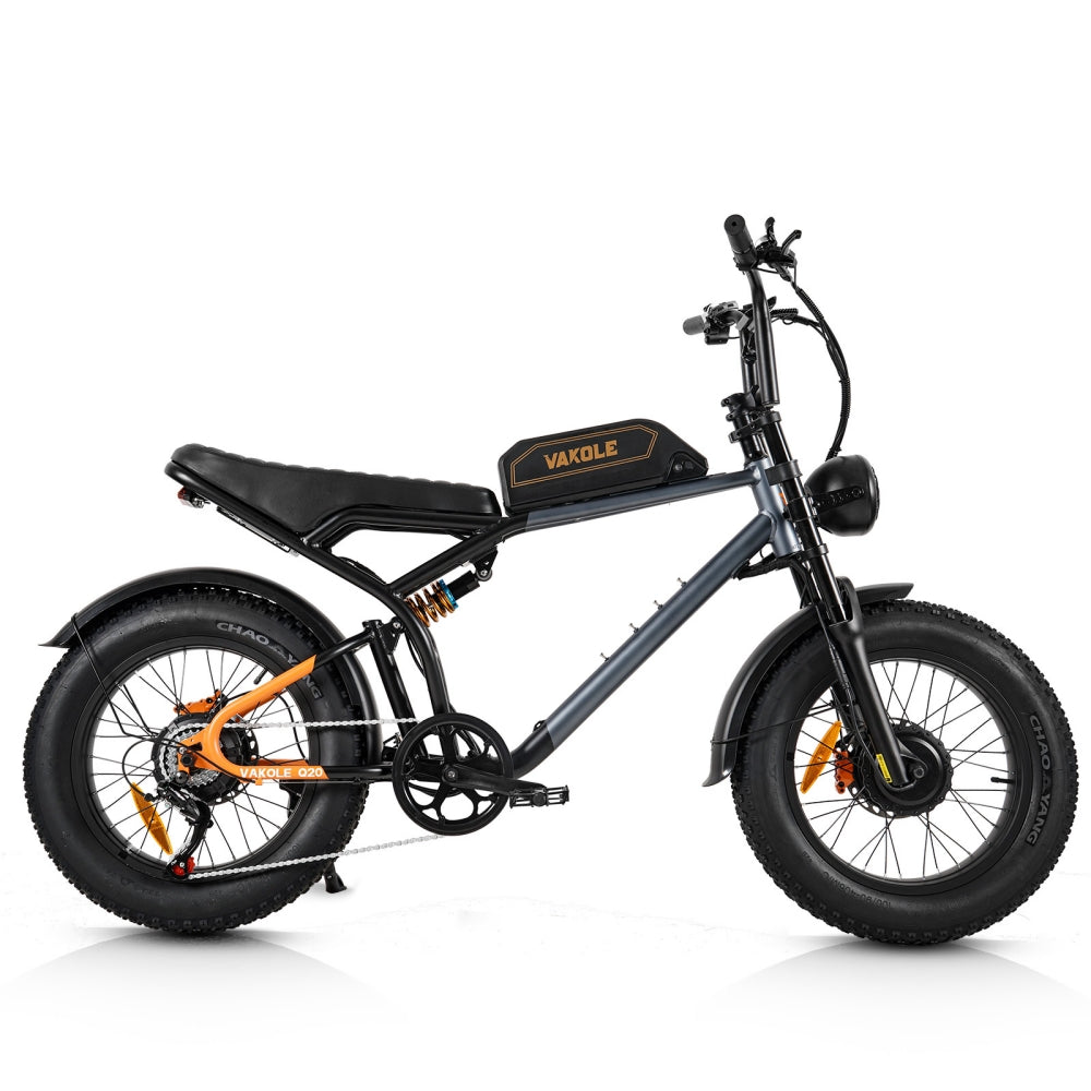 Vakole Q20 MAX 750W*2 Dubbele Motor 20" Fatbike E-Mountainbike Fully met 20 Ah Samsung Accu E-MTB