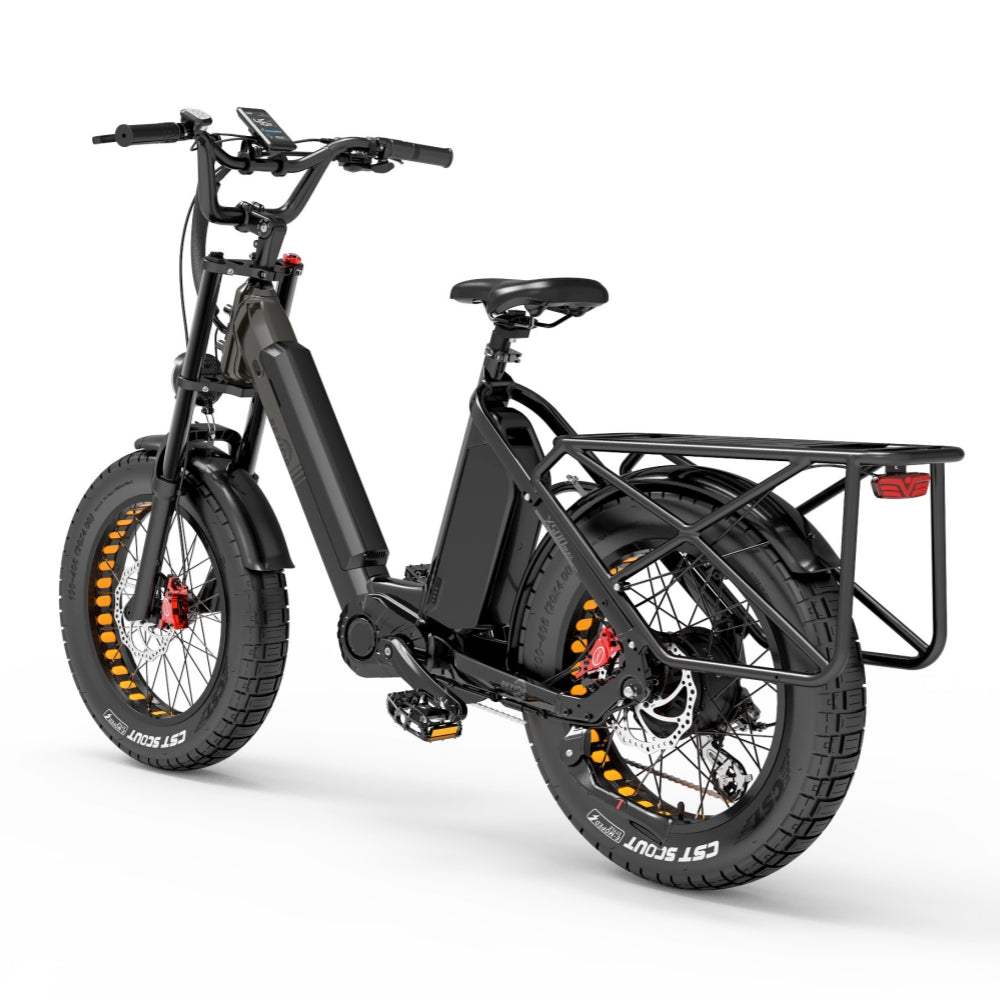 Bezior X500 MAX 750W Bafang Motor 20" Fat Bike Cargo E-Bike Dual Batteries 37.5Ah Samsung Battery