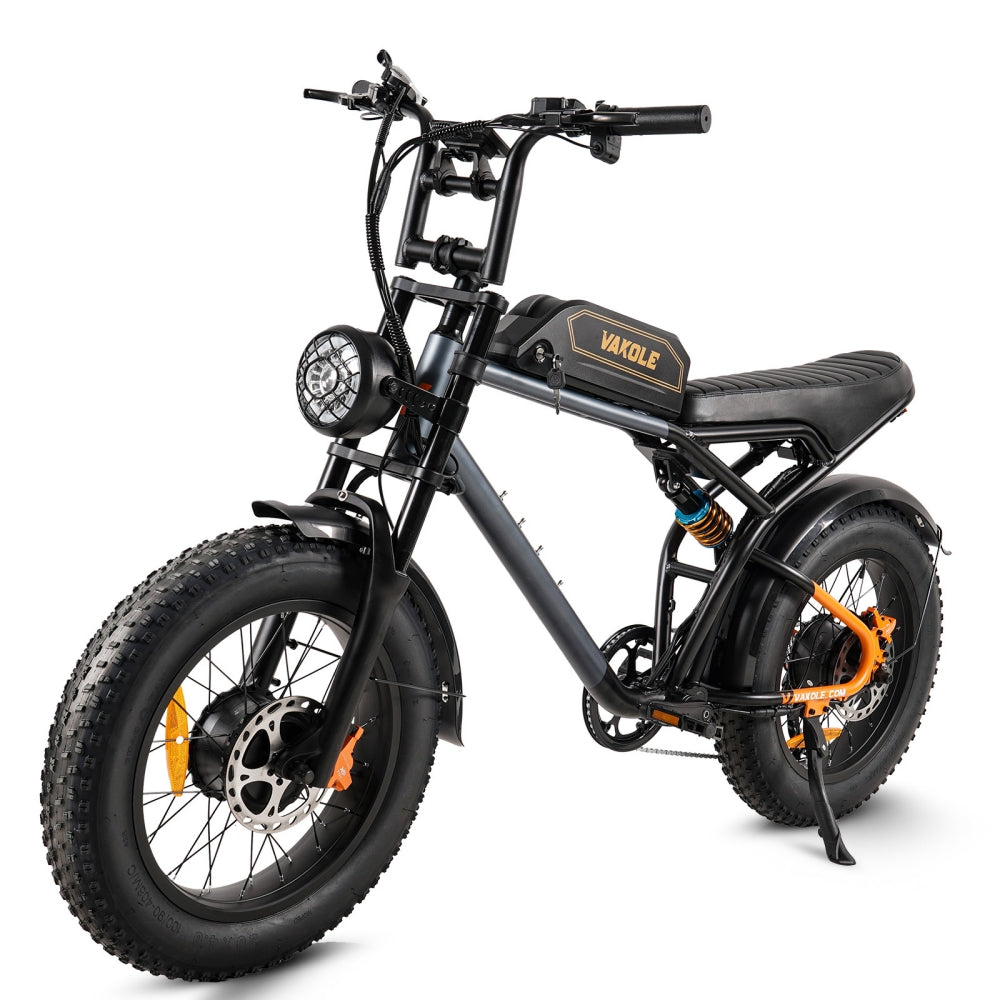 Vakole Q20 MAX 750W*2 Dual Motor 20" Fat Bike Full Suspension E-Mountain Bike EMTB 48V 20Ah Samsung Battery