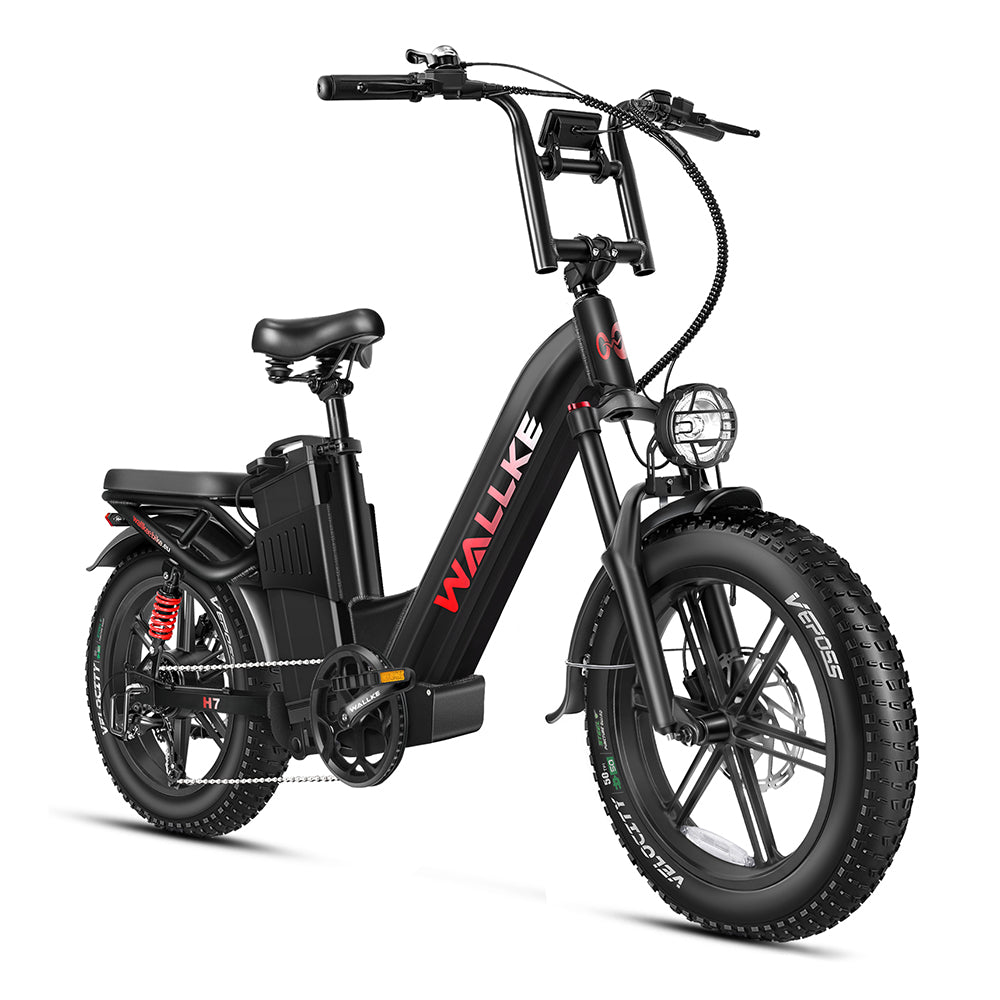 W Wallke H7 AWD 1000W*2 Dual Motor 20" Fat Bike 2880Wh Step-through E-bike 48V 60Ah Battery