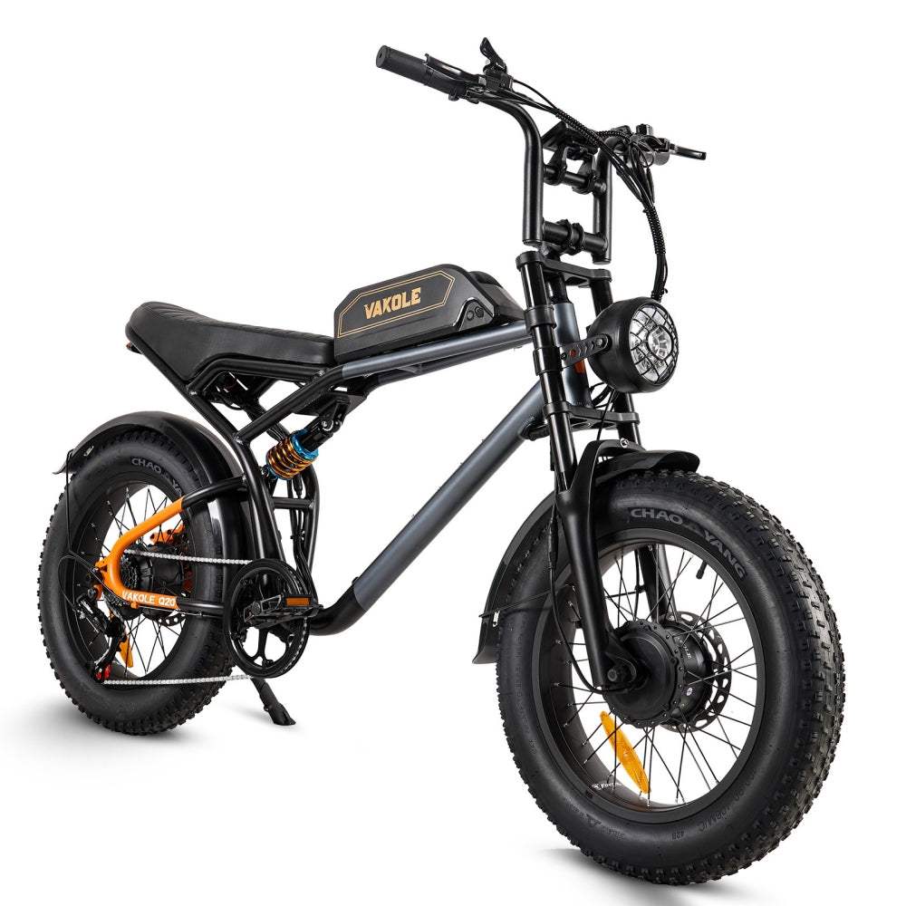 Vakole Q20 MAX 750W*2 Dual Motor 20" Fat Bike 960Wh Full Suspension E-Mountain Bike 48V 20Ah Battery