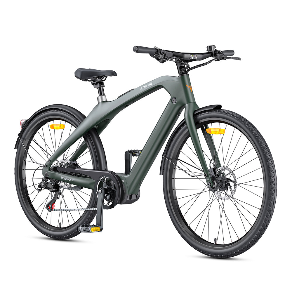 Engwe MapFour N1 PRO 250W Middenmotor 700*42C Carbon Fiber Stads E-bike 360Wh Stads Elektrische Fiets Ondersteuning App