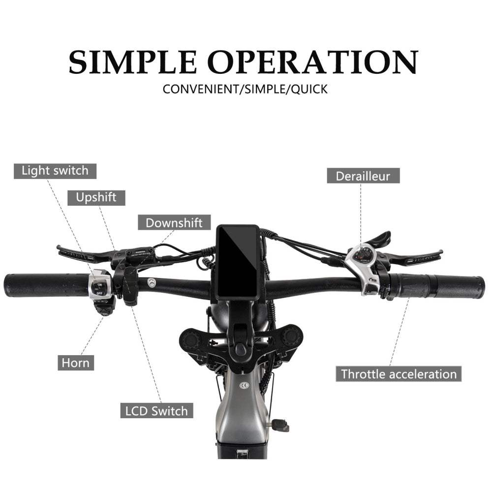 CMACEWHEEL V20 750W 20" Fat Bike 960Wh Full Suspension E-bike with Torque Sensor 48V 20Ah Battery