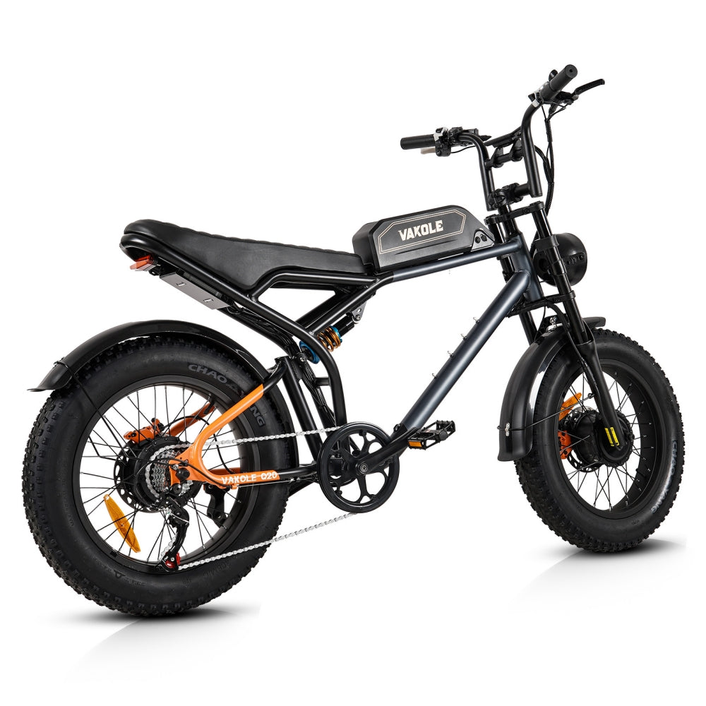 Vakole Q20 MAX 750W*2 Dubbele Motor 20" Fatbike E-Mountainbike Fully met 20 Ah Samsung Accu E-MTB