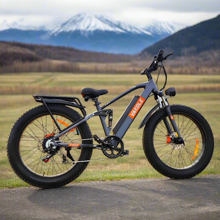 Vakole CO26 750W 26" Fat Bike 768Wh Full Suspension E-Mountain Bike 48V 16Ah Battery