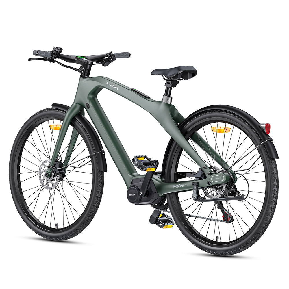 Engwe MapFour N1 PRO 250W Middenmotor 700*42C Carbon Fiber Stads E-bike 360Wh Stads Elektrische Fiets Ondersteuning App