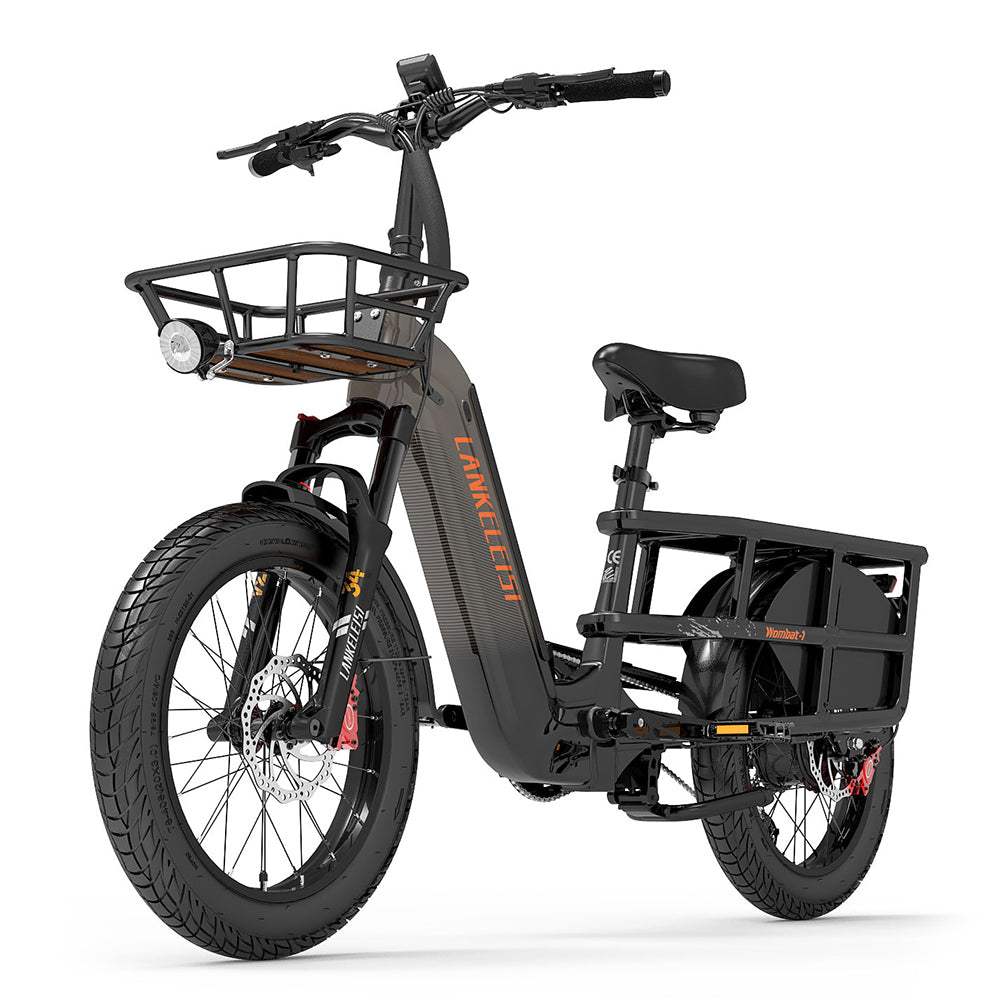 Lankeleisi Wombat-1 1000W 20" Electric Bike 960Wh Longtail Cargo E-Bike With Torque Sensor 48V 20Ah Battery