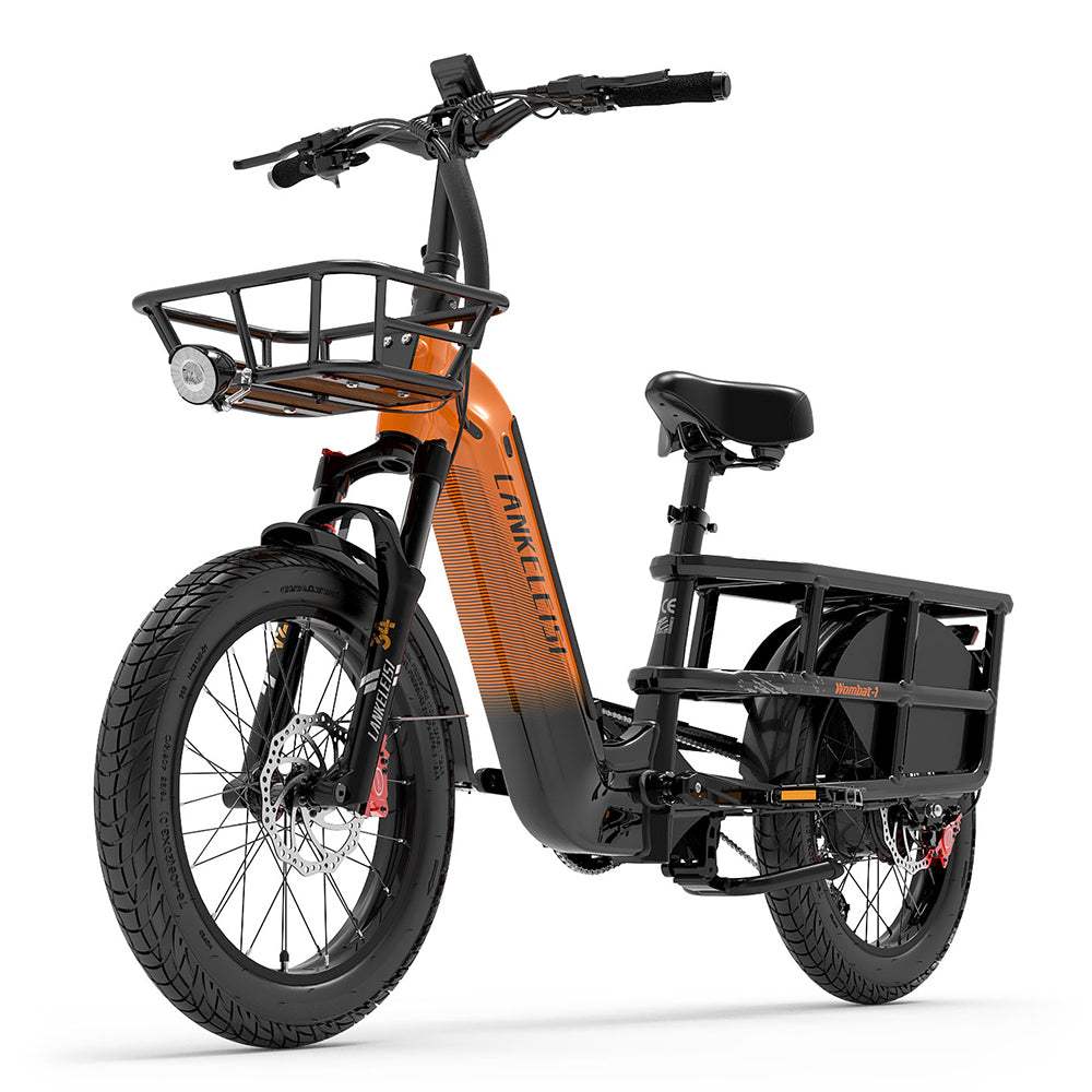 Lankeleisi Wombat-1 1000W 20" Electric Bike 960Wh Longtail Cargo E-Bike With Torque Sensor 48V 20Ah Battery