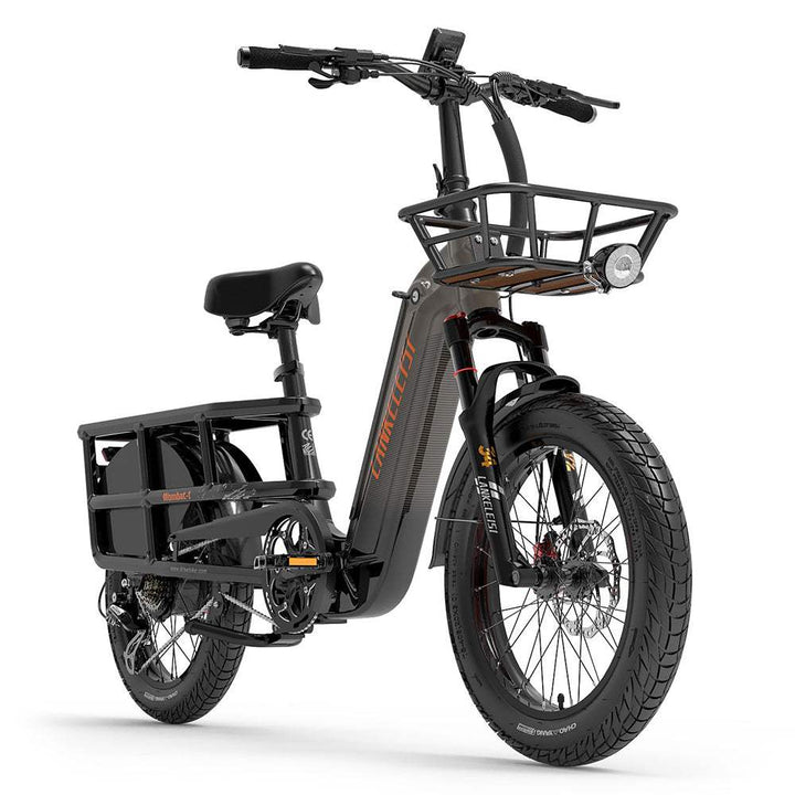 Lankeleisi Wombat-1 1000W 20" Electric Bike 960Wh Longtail Cargo E-Bike With Torque Sensor 48V 20Ah Battery