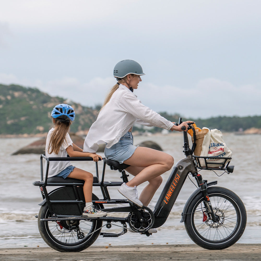 Lankeleisi Wombat-1 1000W 20" Bici Elettrica Longtail Cargo E-Bike con Sensore di Coppia 20Ah Batteria Samsung