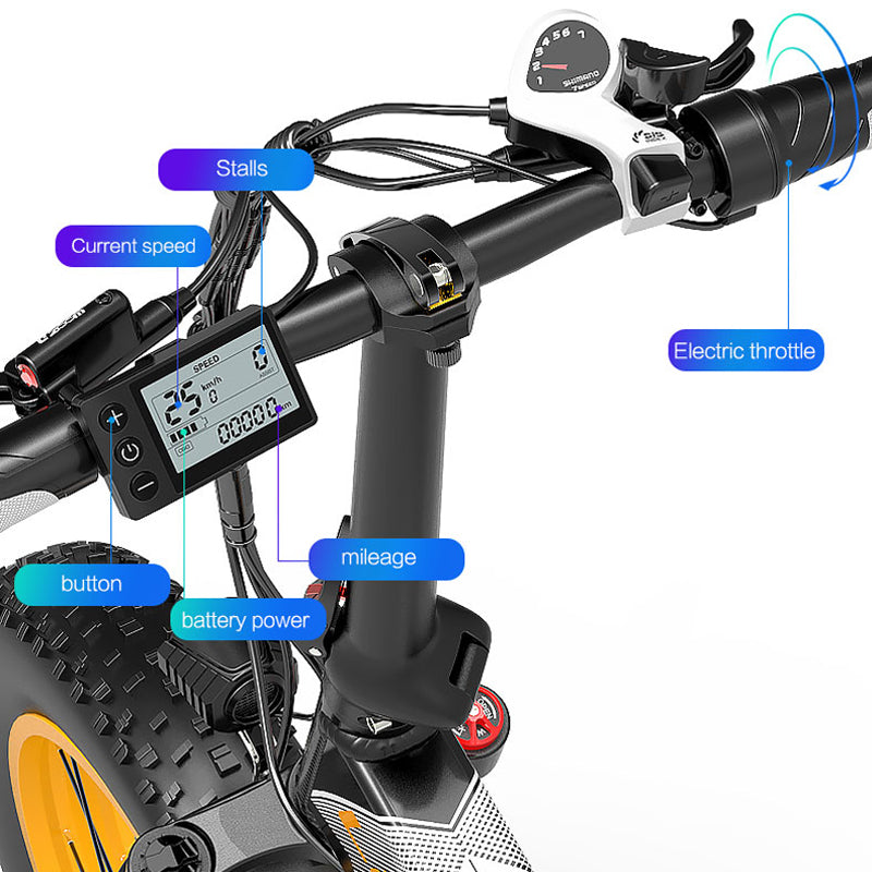 Fat Bike Lankeleisi X2000 Plus 1000W VTT électrique 48V 12.8Ah 30km/h 100km