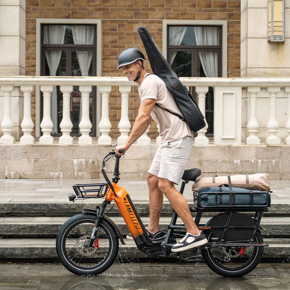 Lankeleisi Wombat-1 1000W 20" Bici Elettrica Longtail Cargo E-Bike con Sensore di Coppia 20Ah Batteria Samsung