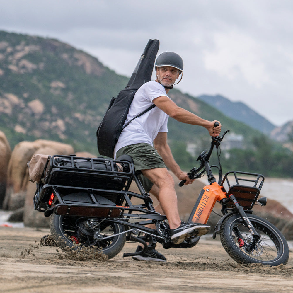 Lankeleisi Wombat-1 1000W 20" Electric Bike Longtail Cargo E-Bike With Torque Sensor 20Ah Samsung Battery