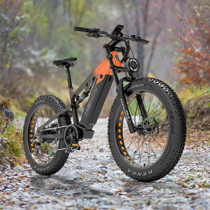 Lankeleisi RV800 Plus 750W Bafang Motor 26" Fat Bike 960Wh Full Suspension E-Mountain Bike E-MTB 48V 20Ah Battery