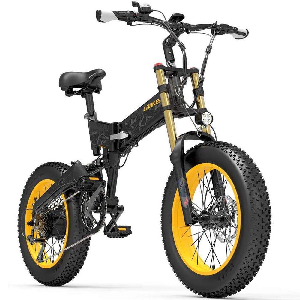 Lankeleisi X3000 Plus 1000W 20" Fat Bike 840Wh Dual Crown Fork 48V 17.5Ah Foldable E Mountain Bike EMTB - Buybestgear