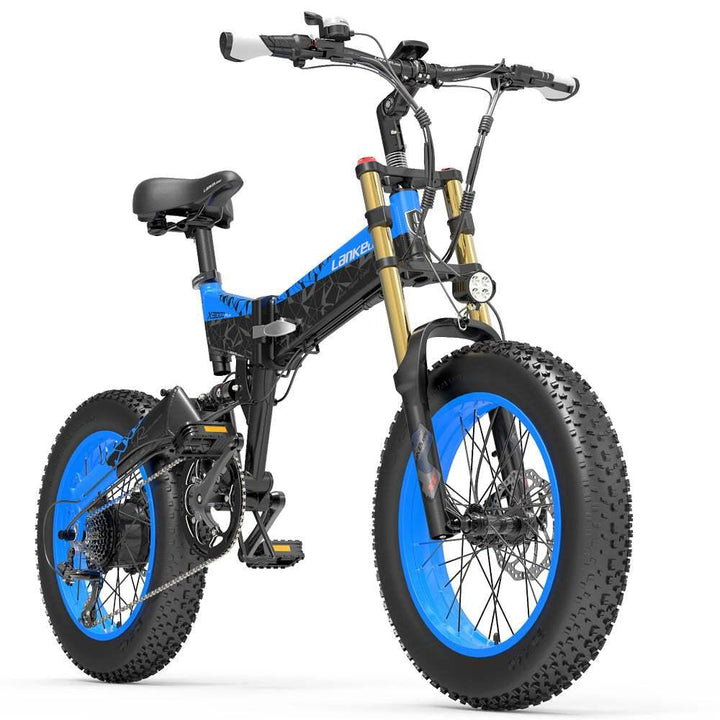 Lankeleisi X3000 Plus 1000W 20" Fat Bike 840Wh Dual Crown Fork 48V 17.5Ah Foldable E Mountain Bike EMTB - Buybestgear