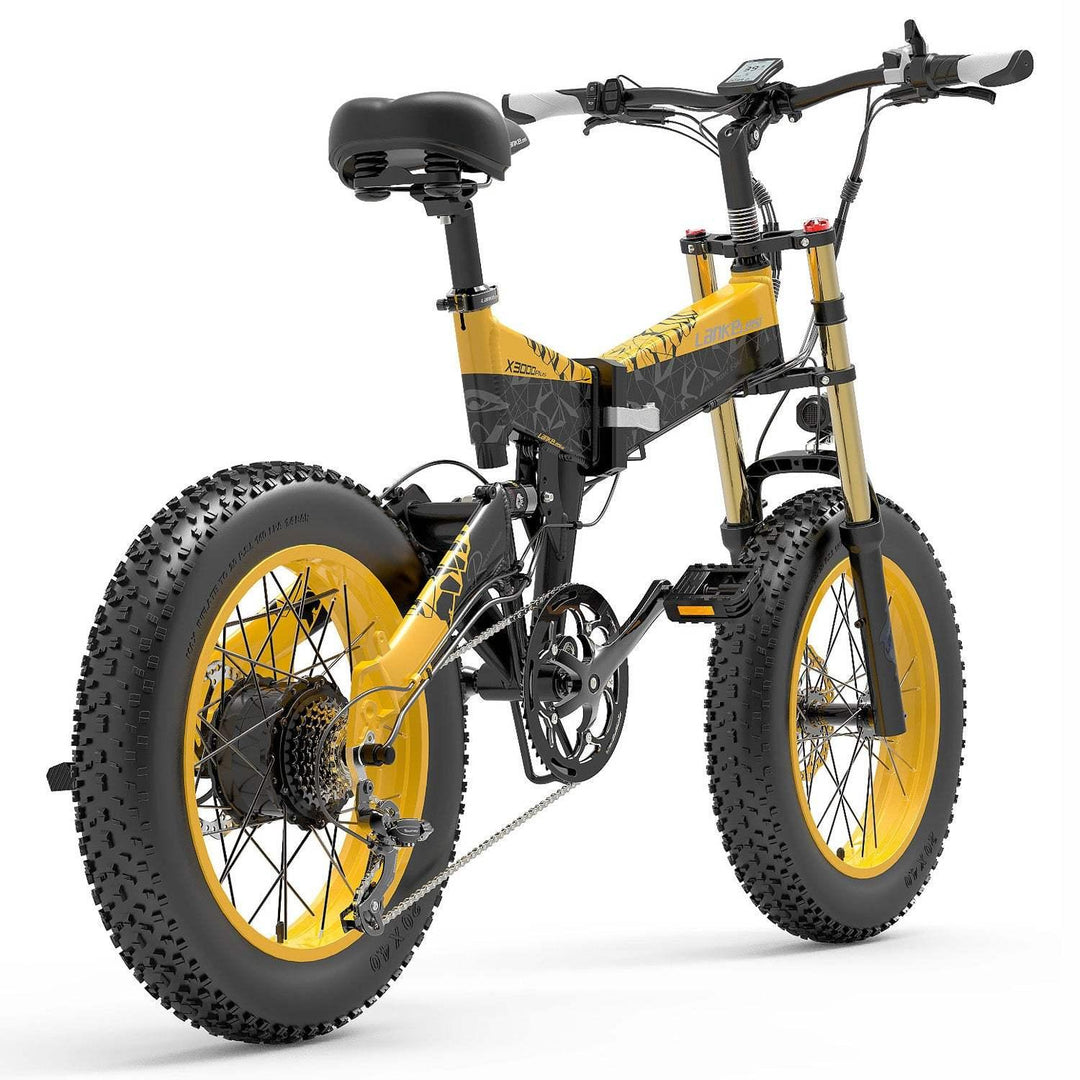 Lankeleisi X3000 Plus 1000W 20" Fat Bike 840Wh Dual Crown Fork 48V 17.5Ah Foldable E Mountain Bike EMTB - Buybestgear