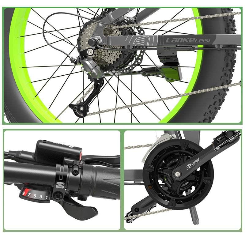 Lankeleisi XT750 Plus 1000W 26" Fat Bike Dual Crown Fork Foldable 17.5Ah E Moutain Bike EMTB - Buybestgear